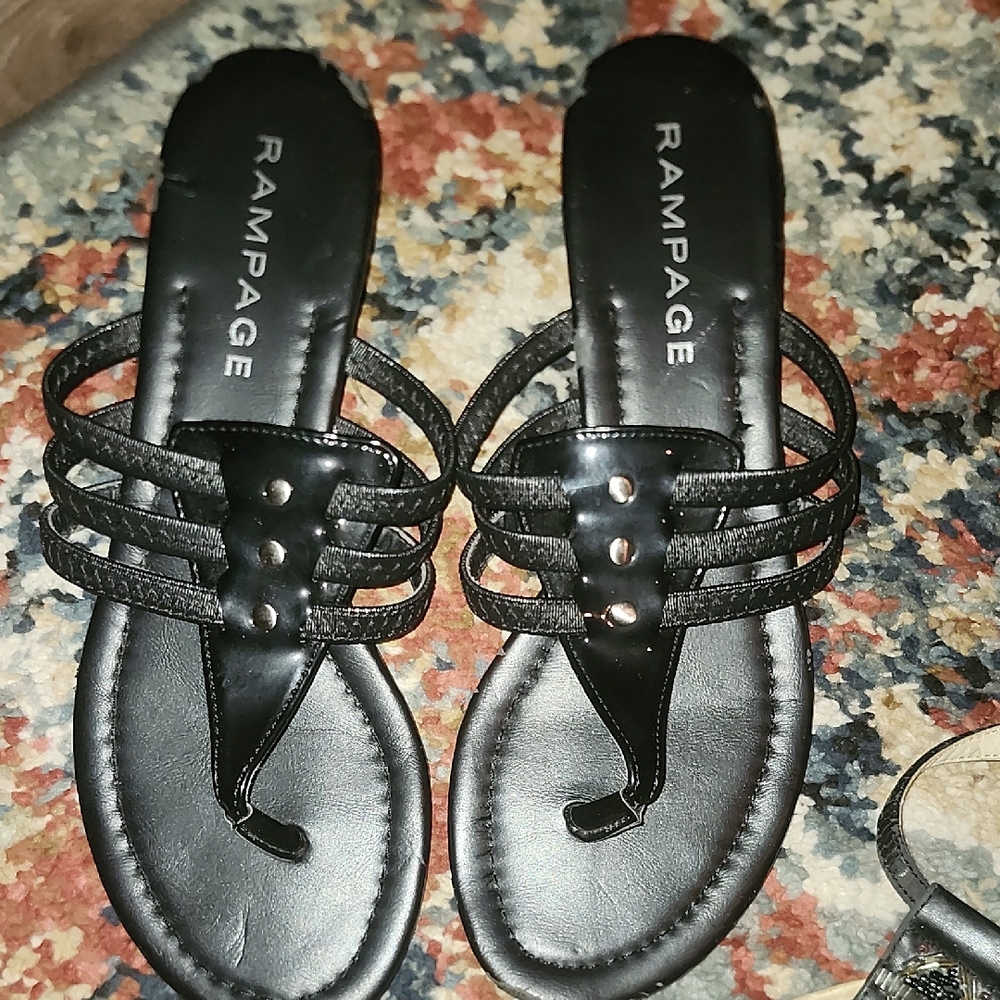 Rampage Black Gladiator Sandals with Studded Straps